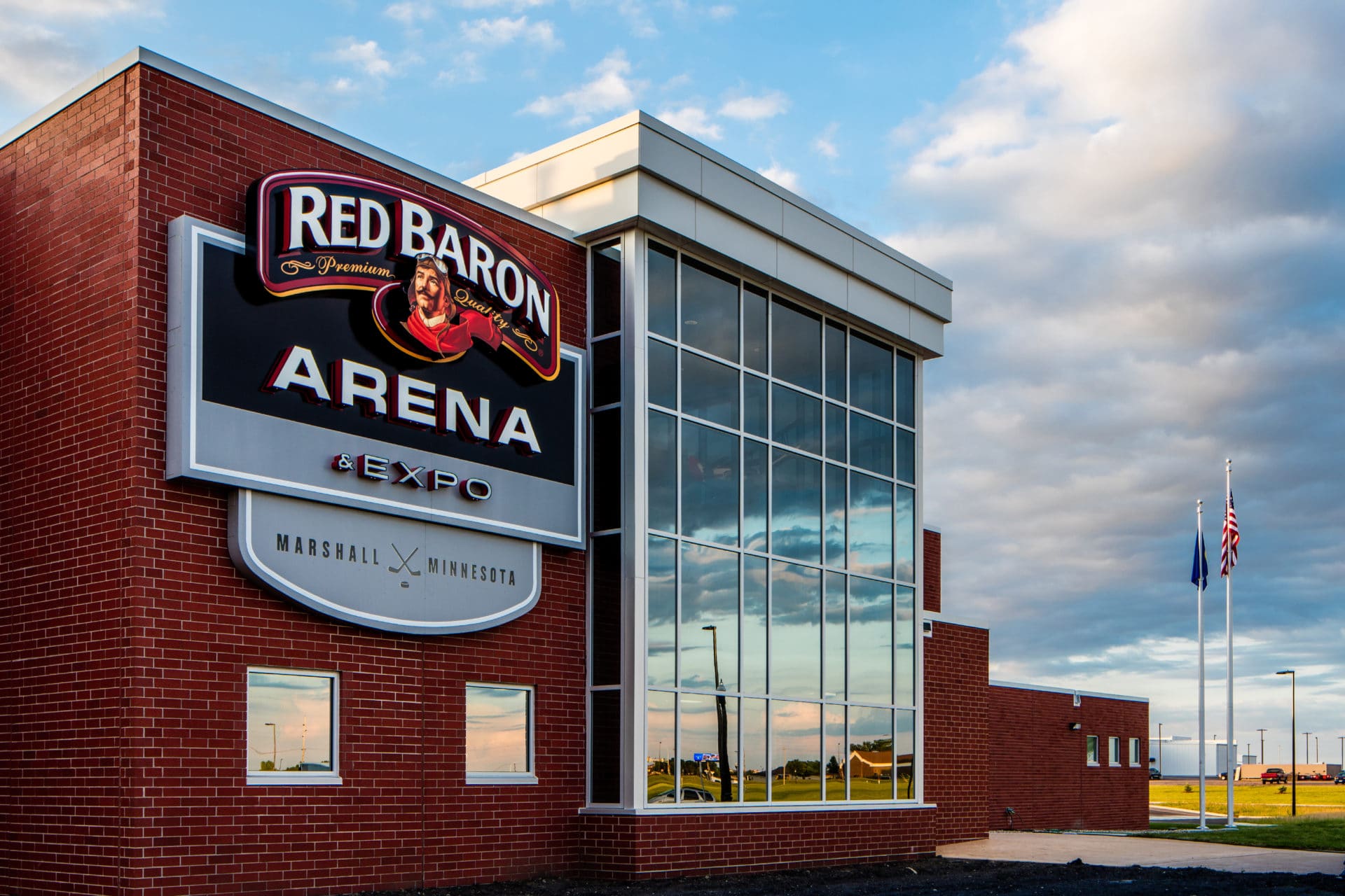 Red Baron Arena Exterior Sign