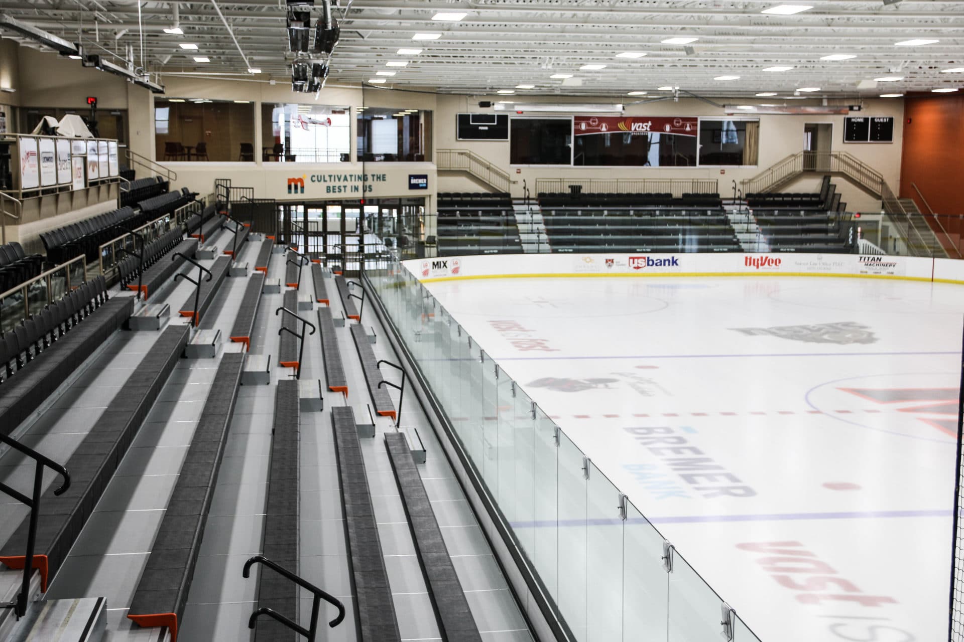 Red Baron Arena ice and stands